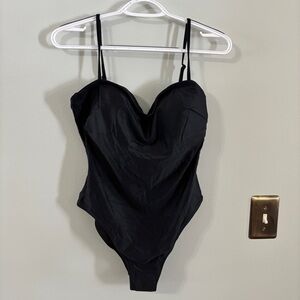 J. Crew black spaghetti strap one piece swimsuit size 10